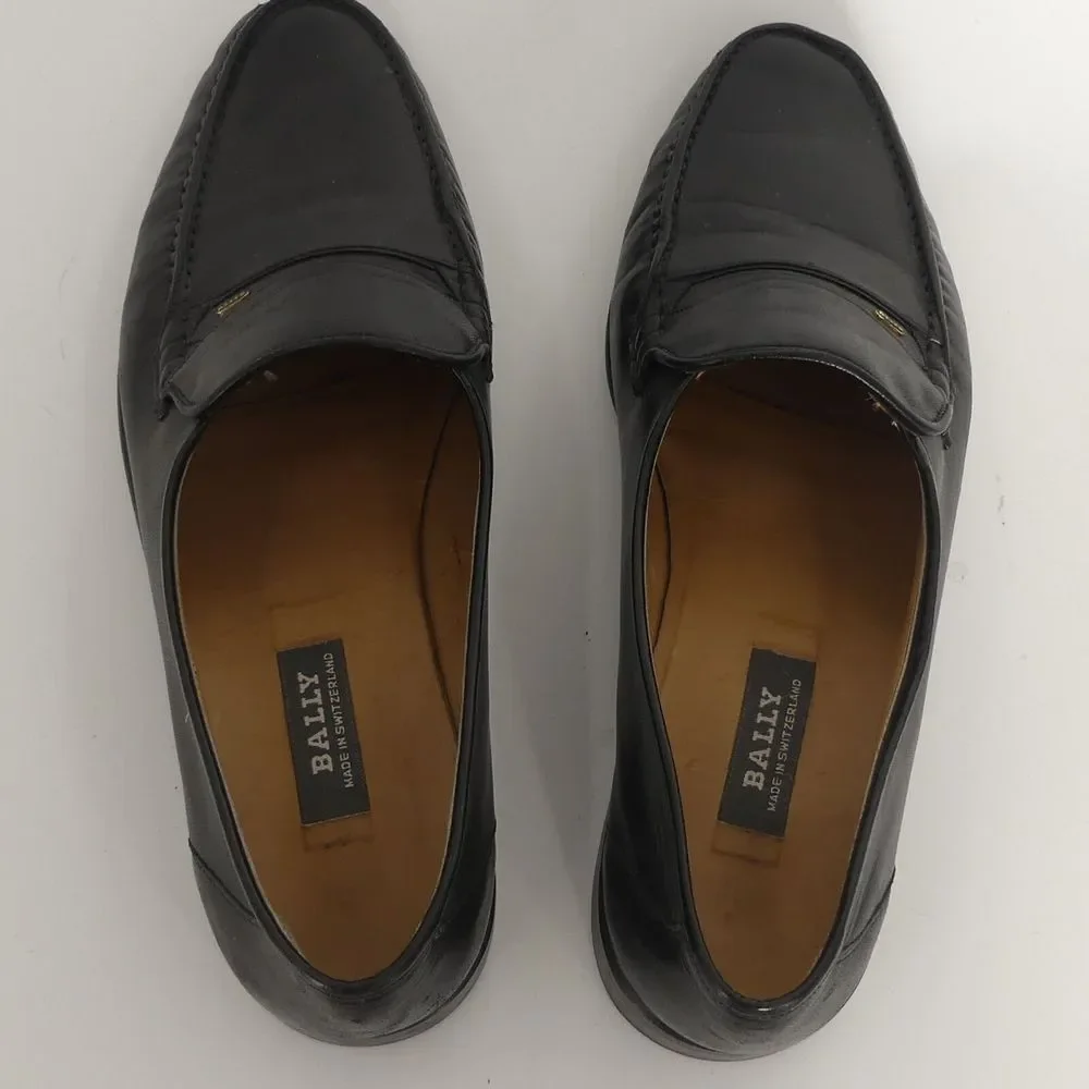 Bally Parawet Black Leather Loafers Men's 8.5 EEE‎